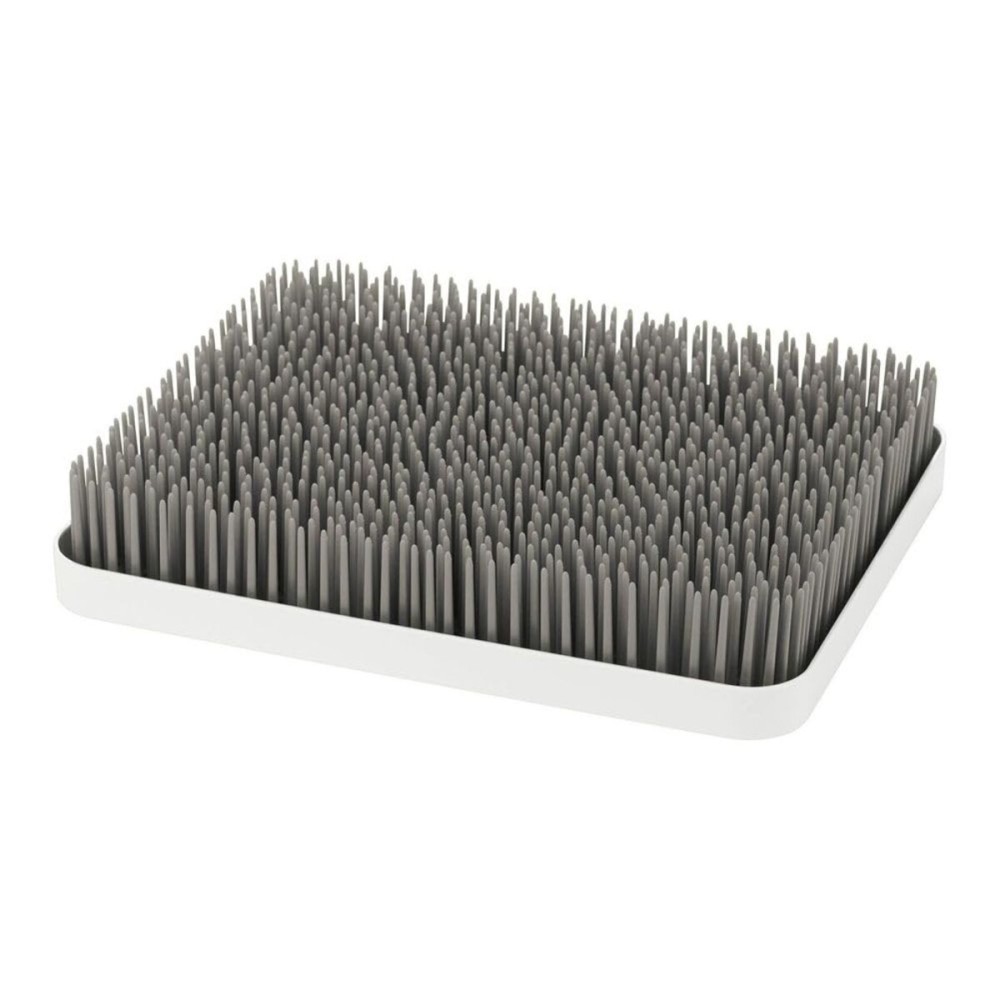 Boon Lawn Countertop Baby Bottle Drying Rack with Antimicrobial Tray - Baby Bottle Dryer and Organizer -Feeding Supplies - Gray - 13.5 x 11 x 2.5