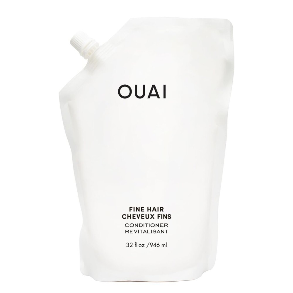 OUAI Fine Hair Conditioner Refill - Volumizing Conditioner Made with Keratin, Biotin and Chia Seed Oil - Adds Softness, Bounce and Volume - Free from Parabens, Sulfates, and Phthalates (32 Oz)