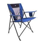 GCI Outdoor Comfort Pro Camping Chair | Collapsible Folding Chair with Durable Armrests, Drink Holder & Portable Carry Bag - Heathered Royal