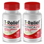 T-Relief Extra-Strength Arnica +12 Natural Relieving Actives for Back Pain Joint Soreness Muscle Aches & Stiffness, Whole Body Fast-Acting Relief for Women & Men - 100 Tablets (2 Pack)