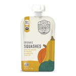 Serenity Kids 6+ Months Squash Veggie Baby Food Puree Pouches - BPA-Free & USDA Organic & Allergen Free - No Added Sugars - 3.5 Oz 12 Pack