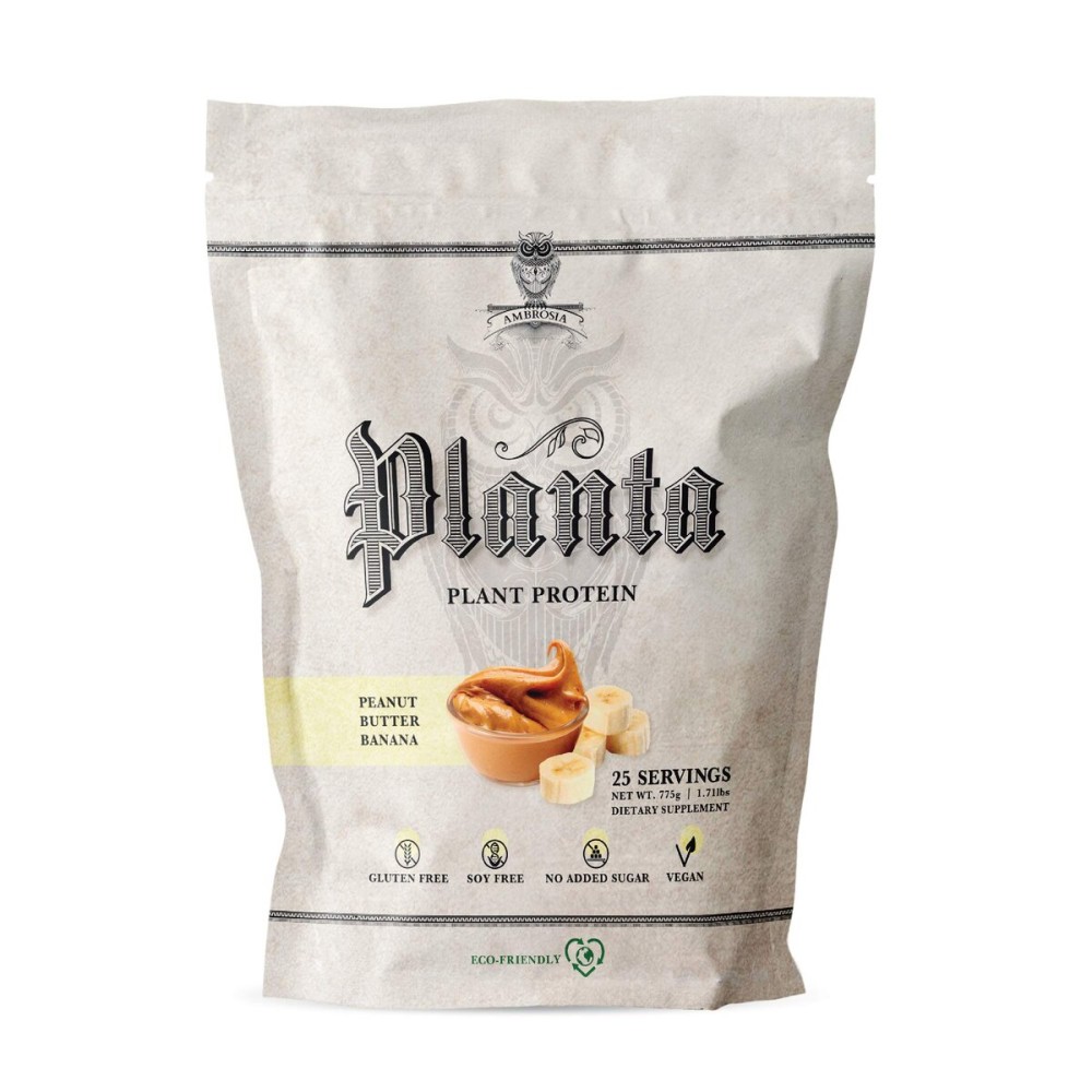 Ambrosia Planta - Plant-Based Protein Powder 20g | Dairy Free Vegan Protein Powder with BCAA Amino Acids | Keto-Friendly, No Added Sugar | 25 Servings |Peanut Butter Banana