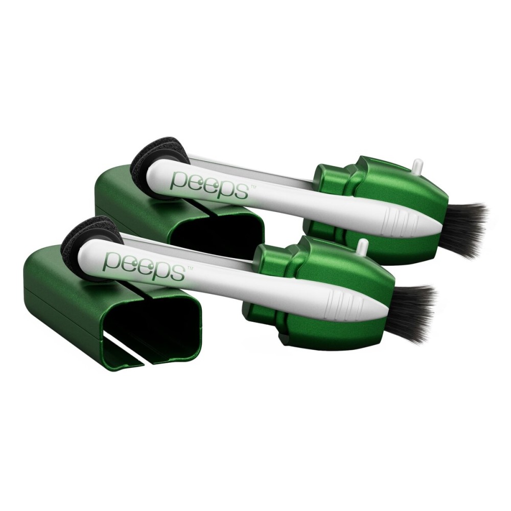 CarbonKlean Peeps Eyeglass Lens Cleaner - Efficient and Durable Carbon Microfiber Technology - Exclusively Used by NASA - 500 Uses, Soft Touch Green (2 Pack)