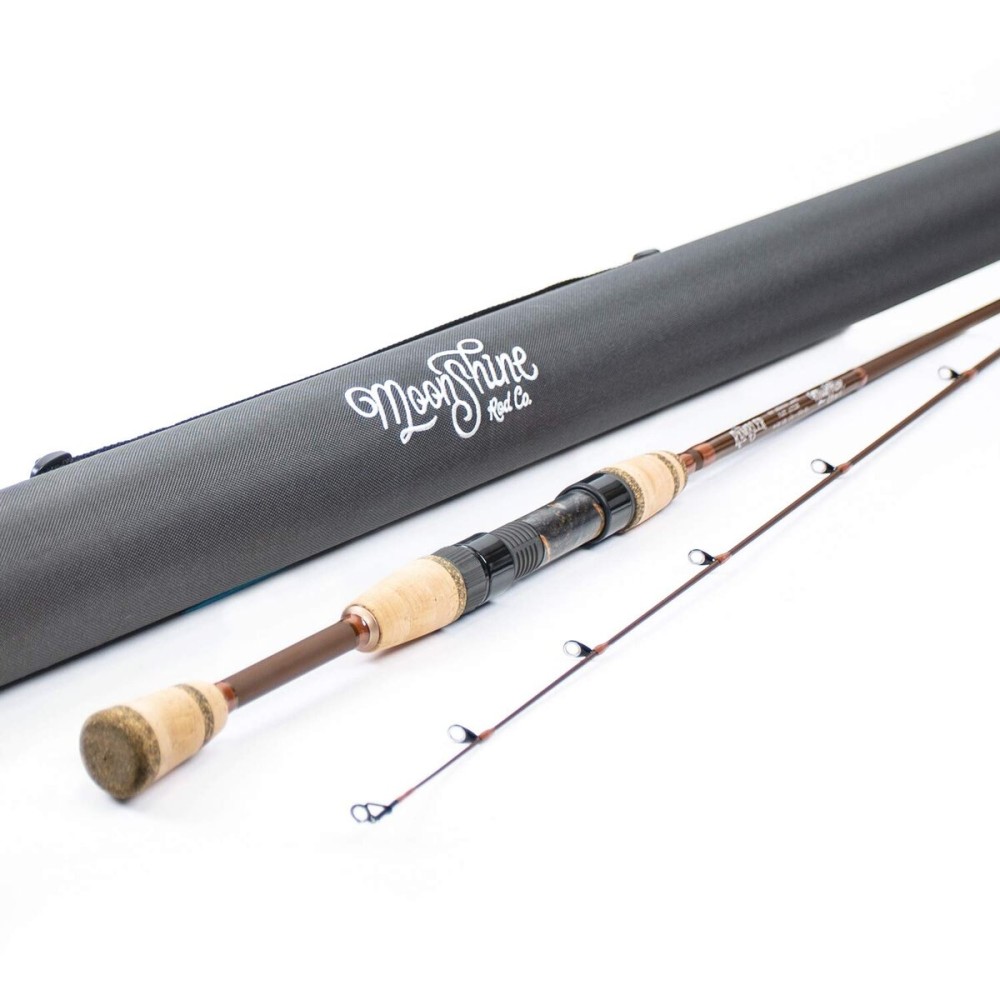 Moonshine Rod Company Fly Fishing Rod with Carrying Case and Extra Rod Tip Section Fast Action, The Rambler, 7\' MHF