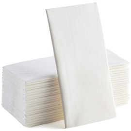 50 Count Disposable Hand Towels for Bathroom - Paper Guest Towels White Dinner Napkins, Linen Feel Guest Napkins Events Parties 16x16