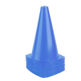Fragraim 9 Inch Plastic Training Traffic Cones, Sport Cones, Agility Field Marker Cones for Soccer Basketball Football Drills Training, Outdoor Activity or Events - 12 Pack, Blue