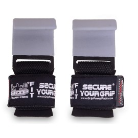 Heavy Duty PRO Metal Lifting Steel Hooks Power Weightlifting Set of 2 Premium Thick Padded Workout Hook Gloves (Women-Wrist Size Small/Medium, Gray)