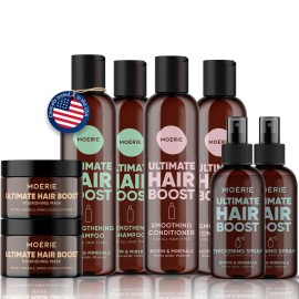 Moerie Shampoo and Conditioner Plus Hair Mask and Hair Spray Mega Pack - The Ultimate Hair Care Set - For Longer, Thicker, Fuller Hair - Volumizing Hair Products - Paraben & Silicone Free - 8 items