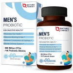 NATURE TARGET Probiotics for Men with Men Care Supplement, Prebiotics & Probiotic for Men\'s Digestive and Immune Health,60 Billion CFUs & 14 Strains Shelf Stable, Gluten & Soy Free (90 Tablets)