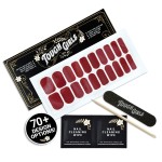 TOUGH GIRLS | 20 Exquisite Gel Nail Polish Strips w/Application Accessories - No UV/LED Lamp Required (Burgundy)