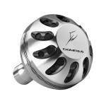 GOMEXUS Power Knob Compatible for Shimano Stradic FL, Daiwa Exist LT, 10 15 Saltiga 3500-4000, Daiwa Procyon AL LT, Saltiga Bay, 41mm Silver Black