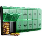 Extra Large Pill Organizer 2 Times a Day, XL 7 Day Pill Box AM PM, Jumbo Weekly Pill Case, Daily Night Oversized Medicine Organizer, Vitamin Holder, Big Pill Container, Twice a Day Pill Organizer