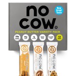 No Cow Vegan Protein Bars, Upgraded Peanut Butter Variety Pack | 20g Plant Based Protein, Gluten Free, Dairy Free, Soy Free, Keto Friendly, Low Sugar, High Fiber Snack Bars | Pack of 12
