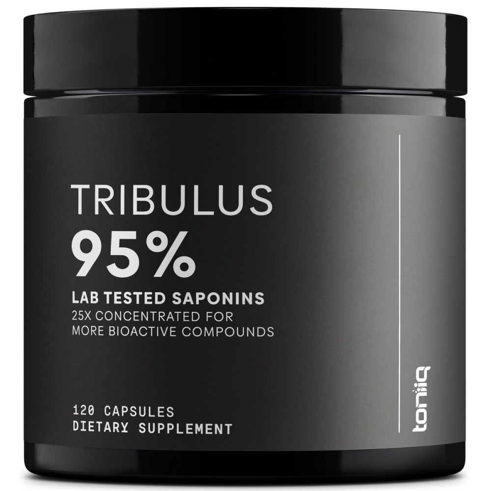Toniiq Tribulus Terrestris for Men - Ultra High Potency 25:1 Extract with 95% Saponins - 1300mg Pure & Concentrated Formula - Third-Party Lab Tested for Purity & Quality - 120 Capsules