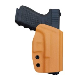 OWB Kydex Holster for Glock 19 19x 25 30s 44 45 Glock 17 Glock 26 (Gen 1-5) / Glock 22 23 27 31 32 33 (Gen 3-4) / CZ P10 Pistol Waistband Outside Carry 1.5-2 Belt Clip (Orange, Right Hand)