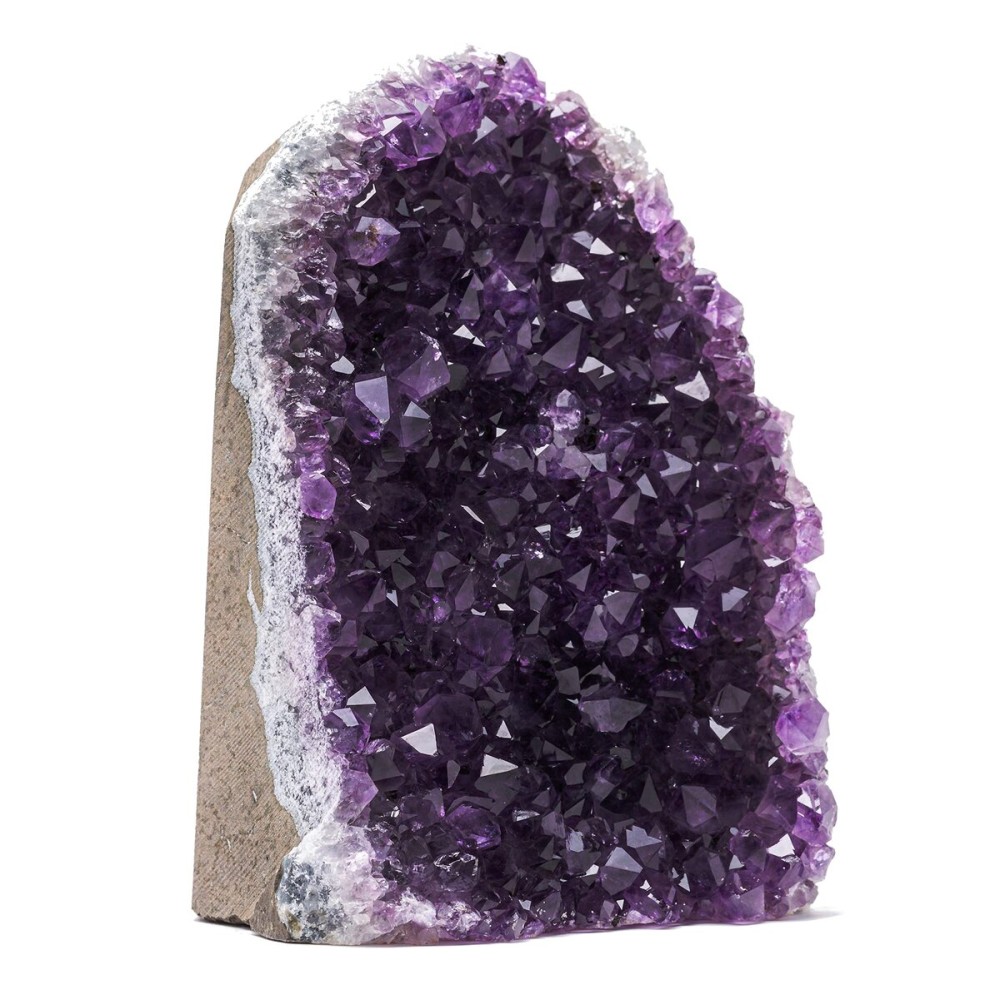 EMPORION Natural Amethyst (3 lb to 4 lb) - 4.5 to 7.5 Height - Crystal Clusters Stone from Uruguay Raw Geode Quartz - Deep Purple Color