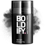 BOLDIFY Hair Fibers (12g) - Fill In Thinning and Fine Hair for an Instantly Fuller, Thicker Look - 14 Shades for Women & Men - Black
