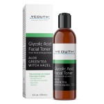 YEOUTH Glycolic Acid Toner for Face 8% with Witch Hazel, Hydrating Face Toner for Women and Men, Gentle AHA Exfoliant for Smoother-Looking Skin 6oz