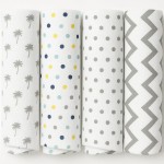 100% Muslin Swaddle Blankets,Baby Swaddling Blankets for New Born, Baby Receiving Blankets Unisex, Soft, Warm and Cosy Blankets Pack of 4, Size 47 x 47 inches,Gift for New Mom Coco Shrek