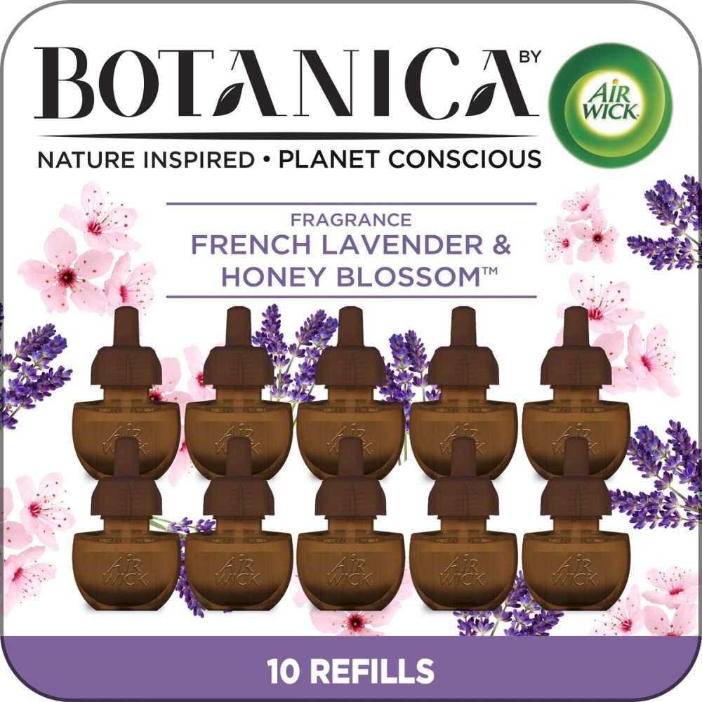 Botanica by Air Wick Plug in Scented Oil Refill, 10ct, French Lavender and Honey Blossom, Air Freshener, Eco Friendly, Essential Oils