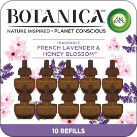 Botanica by Air Wick Plug in Scented Oil Refill, 10ct, French Lavender and Honey Blossom, Air Freshener, Eco Friendly, Essential Oils