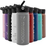 Amazing Items Personalized Water Bottle w/Straw & Lid, 18 oz - Gray | Custom Stainless Steel Sports Water Bottle w/Name and Text - Double-Wall, Vacuum Insulated - Rotating Handle