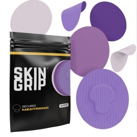 Skin Grip CGM Sensor Patches Compatible with Medtronic Guardian (20-Pack), Waterproof & Sweatproof for 10-14 Days, Pre-Cut Adhesive Tape, Continuous Glucose Monitor Patch, Purple