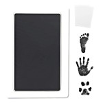 Inkless Large Clean Touch Ink Pad Kit for Baby Footprint, Handprint & Pet Paw Print - No Ink Mess, Clear Print, Smudge Resistant, Long Lasting, Baby Safe, Includes 2 Cardstock(Clean-Touch - Black)
