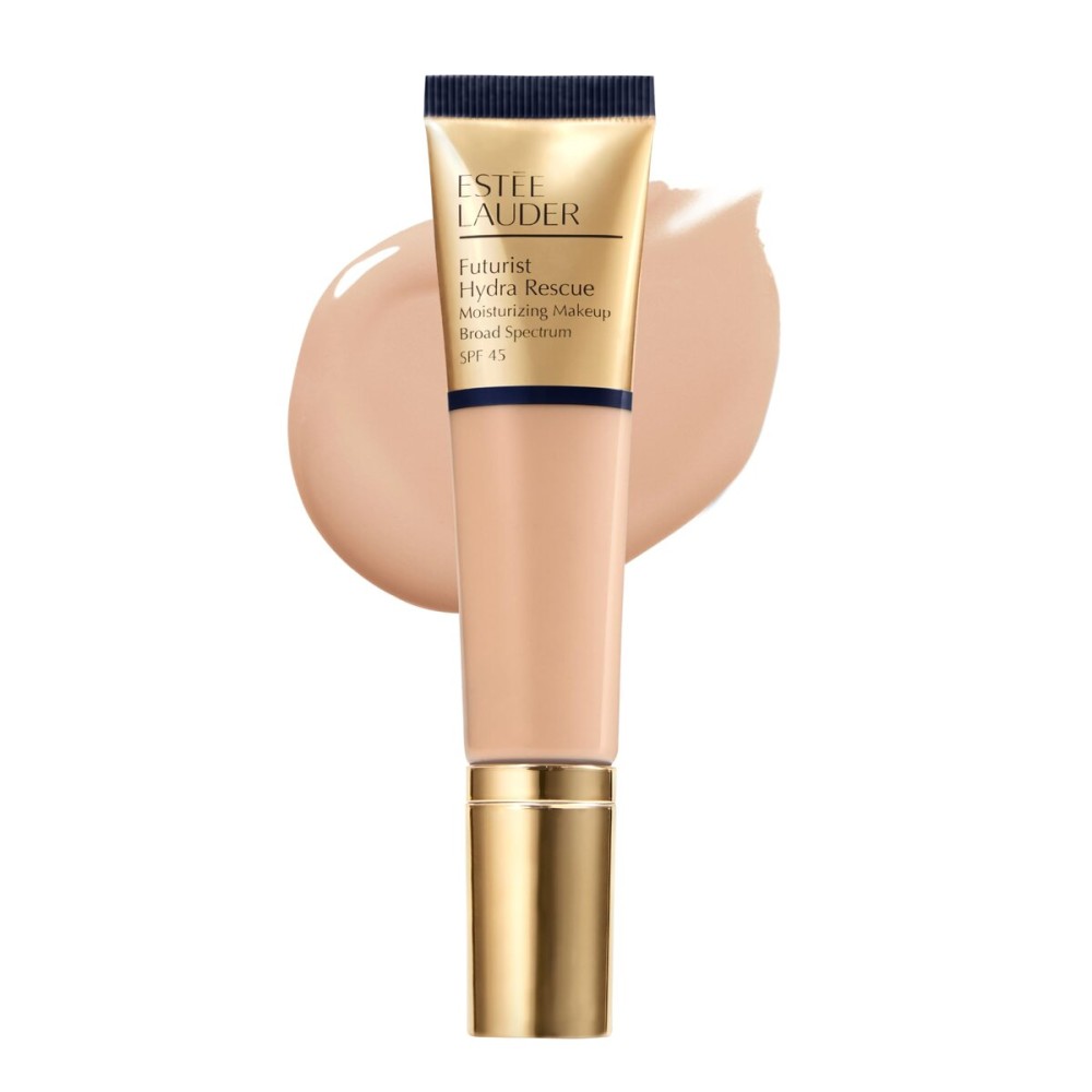 Este Lauder Futurist Hydra Rescue Moisturizing Foundation Makeup SPF 45 for a 12-Hour Glow, 1.2 Fl Oz, 3N1 Ivory Beige
