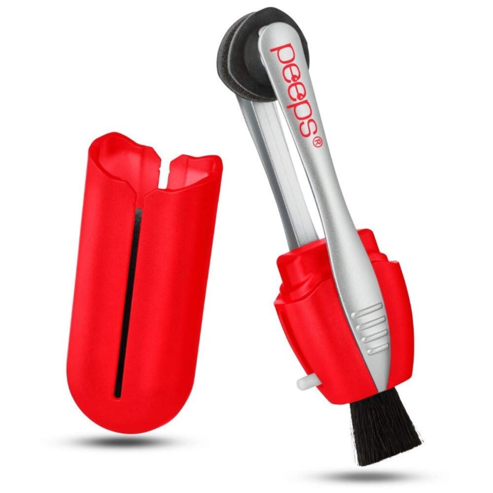 CarbonKlean Peeps Glasses Cleaner - for Eyeglasses, Reading Glasses, and More - Lens Cleaner with Carbon Microfiber Tech - Injected Red - 3 Pack