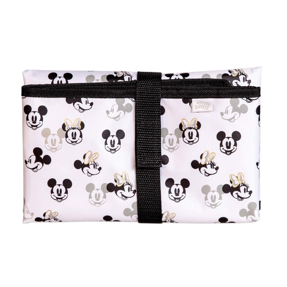 Disney Baby by J.L. Childress Full Body Portable Changing Pad for Babies - Diaper Changing Mat for Travel, Baby Accessory Essentials, Wipeable & Water-Resistant, Foldable - Mickey Minnie Ivory