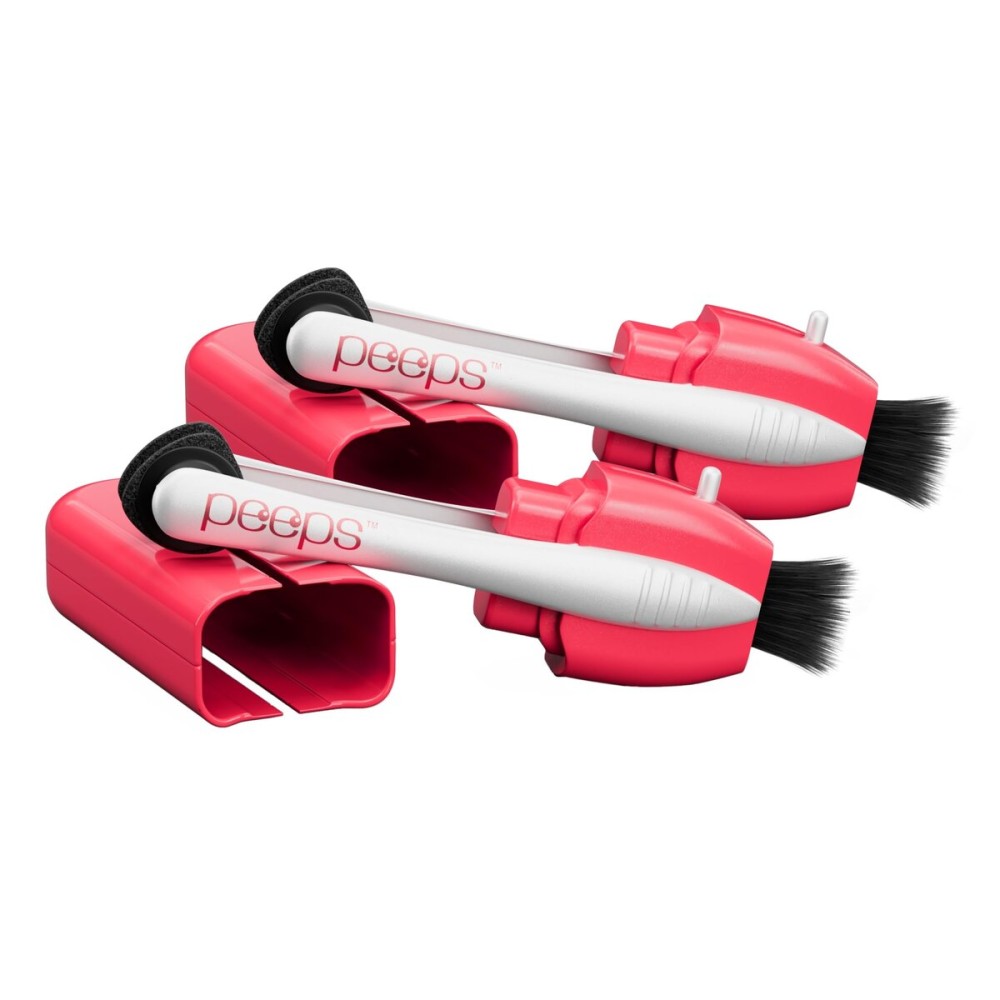 CarbonKlean Peeps Eyeglass Cleaner - Efficient and Durable Carbon Microfiber Technology - Exclusively Used by NASA - 500 Uses (Red, 2 Pack)