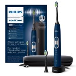 Philips Sonicare ProtectiveClean 6500 Rechargeable Electric Toothbrush, with Pressure Sensor, 3 Cleaning Modes, SmarTimer and QuadPacer, 14-Day Battery Life, Charging Travel Case, Navy Blue, HX6462/07