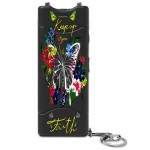 FIGHTSENSE Super Heavy Duty Keychain Stun Gun with Flashlight for Men and Women self Defense Device, Rechargeable Stun Gun, Nylon Holsters (Zebra)