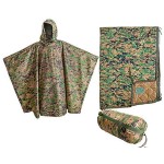 USGI Industries Military Style Poncho | Lightweight Tactical Multi Use Rip Stop Camouflage Rain Poncho | Perfect for Hiking, Hunting, Emergency Tent, Survival (2-Pack Marpat Gear)