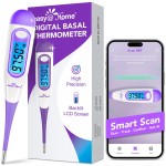 EasyHome Digital Basal Thermometer with Large Backlight LCD Display, 1/100th Degree High Precision and Memory Recall, NOT Bluetooth Enabled,Upgraded EBT-100B-P (Purple)