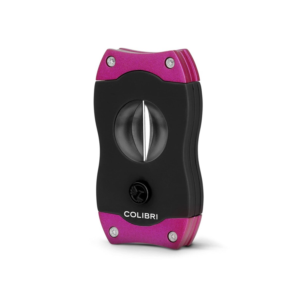 Colibri Premium V-Cut Cigar Cutter - Ergonomic Stainless Steel Spring-Loaded Blade, Ideal for up to 60+ Ring Gauge - Gift for Cigar Enthusiasts (Pink)