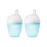 Olababy Gentle Silicone Baby Bottle, Anti-Colic, BPA Free, Easy to Clean and Wide Neck Baby Bottles Best for Breast Feeding Babies 2 Piece Set (4 oz, Sky)