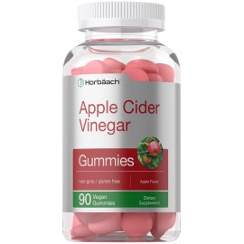 Horbach Vegan Apple Cider Vinegar Gummies | 90 Count | ACV Supplement | Apple Flavor | Non-GMO, Gluten Free Gummies for Adults