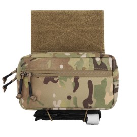KRYDEX Tactical Drop Pouch Sub Abdominal Carrying Kit Bag Fanny Pack with Hook and Loop Panel for Tactical Vest Chest Rig (Camo)