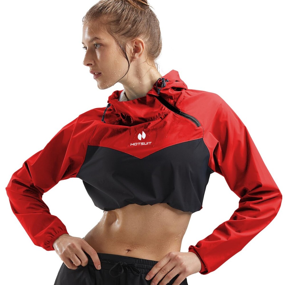 HOTSUIT Sauna Jacket for Women Odorless Sweat Jacket for Women Weight Loss Anti Rip Sauna Suit for Workout Gym, Red, 4XL