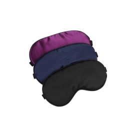 Hochoek Silk-Sleep-Mask Eye-Mask Eye-Cover Eyeshade - 100% Silk Soft Adjustable Strip(Black+Dark Blue+Purple)