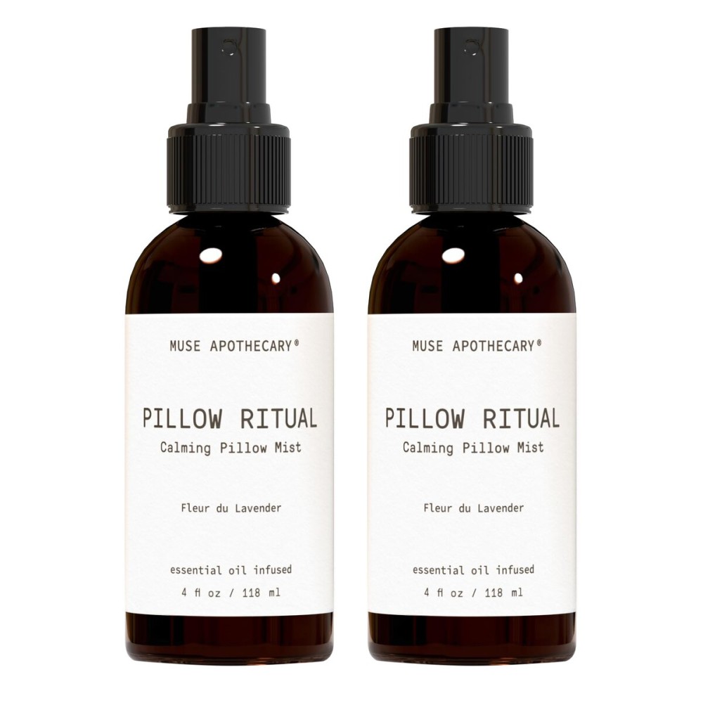 Muse Apothecary Pillow Ritual - Aromatic, Calming and Relaxing Pillow Mist, Linen and Fabric Spray - Infused with Natural Aromatherapy Essential Oils - 4 oz, Fleur du Lavender, 2 Pack