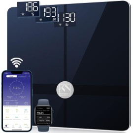 FITINDEX Wi-Fi Scale for Body Weight, Smart Scale with BMI, Body Fat, Muscle Mass, Digital, Bluetooth, Bathroom,13 Body Composition Analysis Health Monitor
