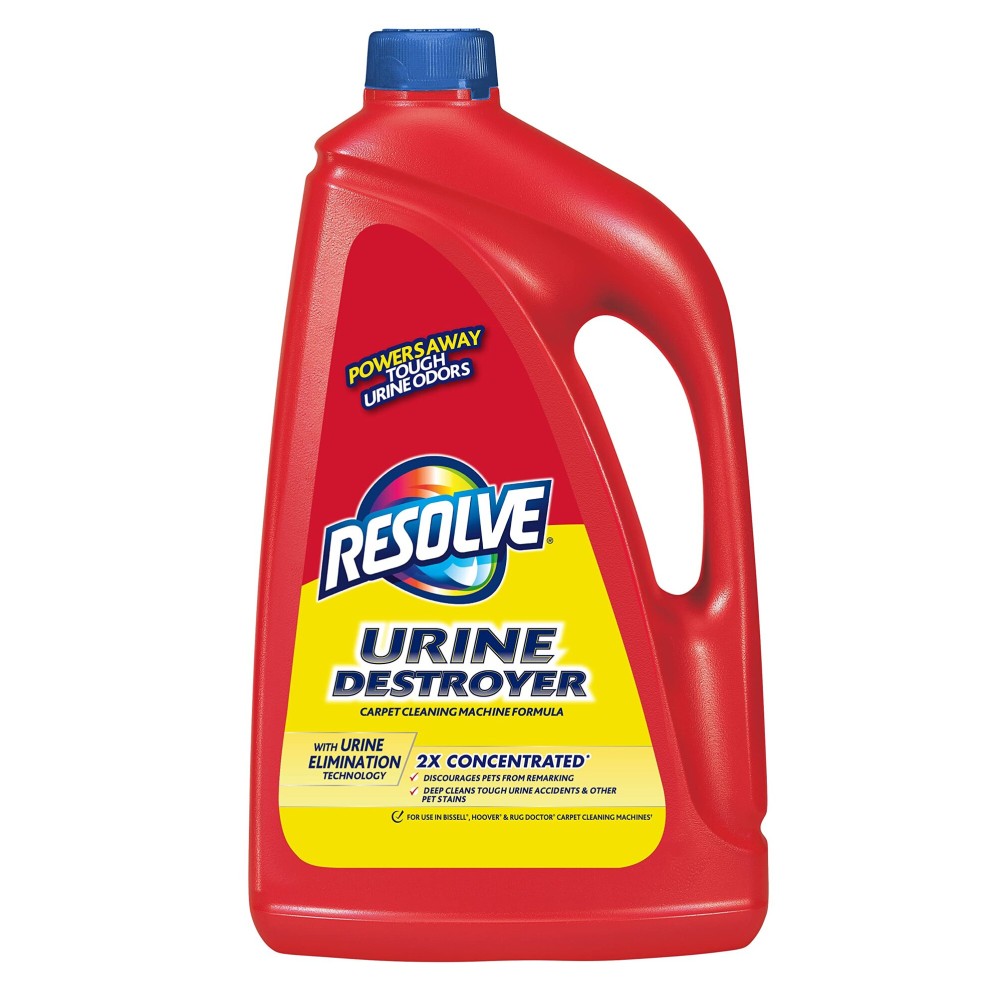 Resolve Urine Destroyer Carpet Cleaning Machine Formula, Safe for Bissell, Hoover & Rug Doctor, Carpet Cleaner, Carpet Cleaner Solution, 96 OZ