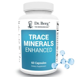 Dr. Berg Trace Minerals Enhanced Complex - Complete with 70+ Minerals Including 10 mg of Zinc - Dietary Supplement - 60 Capsules
