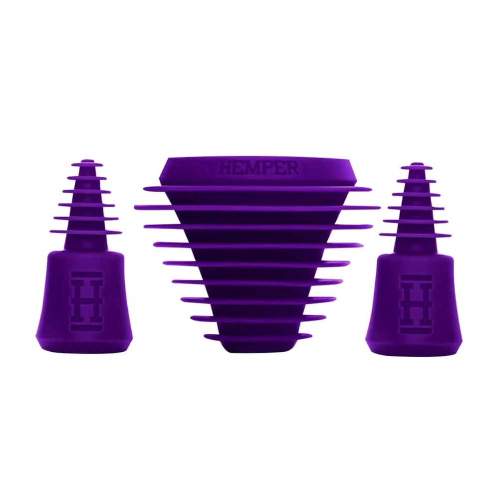 Hemper Plugs + Caps | Universal Cleaning Plugs for Glass Water Pipes and More | Fits Male & Female Joints | Leak-Proof Seal | Hassle-Free Cleaning | Durable, Reusable & Easy to Use - (Purple)