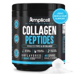 AMPLICELL Multi Collagen Peptides Powder - Hydrolyzed Type I & III Protein - Grass-Fed, Unflavored, Keto & Paleo Friendly - Hair, Skin, Nails, Joints & Mobility Support - 41 Servings
