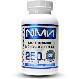 MAAC10 NMN Supplement 250mg Capsules - Genuine NMN Nicotinamide Mononucleotide NAD+ Supplement, Stabilized Form, Pairs Well with Trans-Resveratrol (30 x 250mg Capsules).