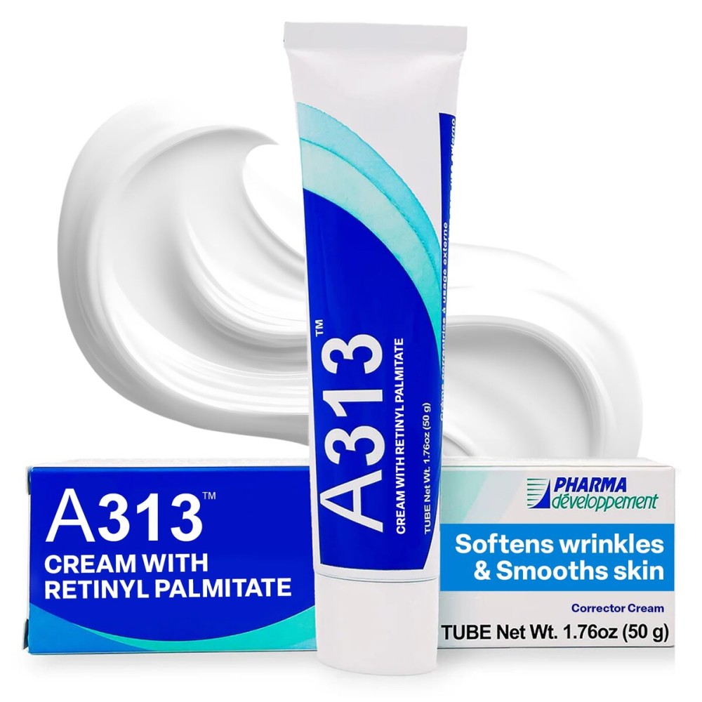 A313 French Pharmacy Vitamin A (Retinoids) Lightweight Face Cream for Anti-Aging, Reduce Wrinkles, Prevents Acne Breakouts, and Hyperpigmentation - Skincare for Smooth, Radiant Skin - 50g Cream